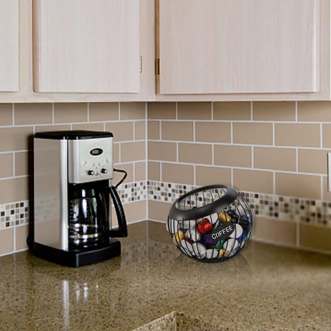 TOPZEA versatile storage holds creamers or small snacks beside espresso machine.