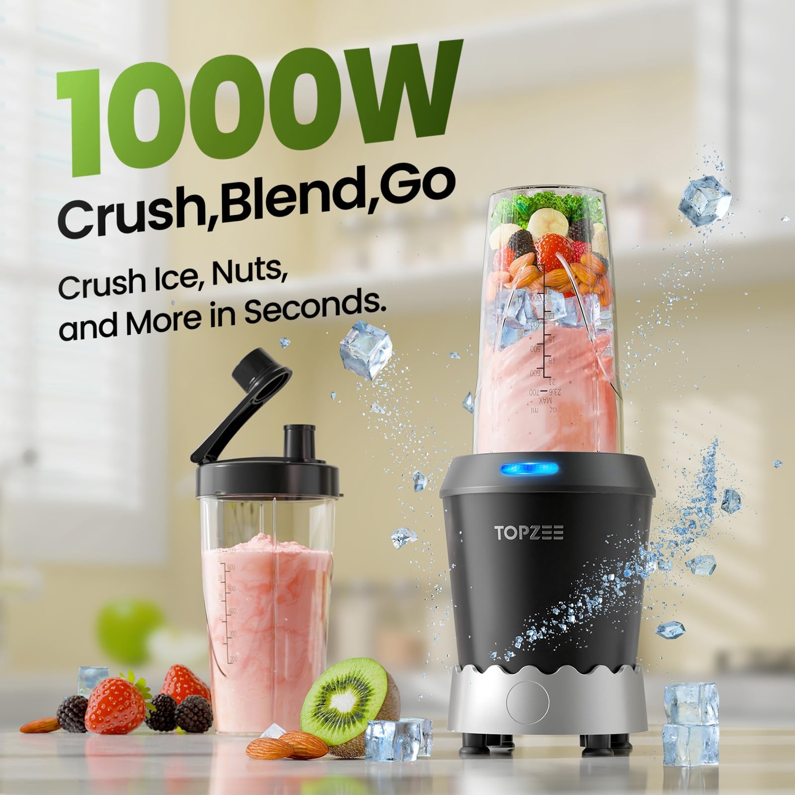 TOPZEE 24oz portable cup ready for on-the-go shakes.