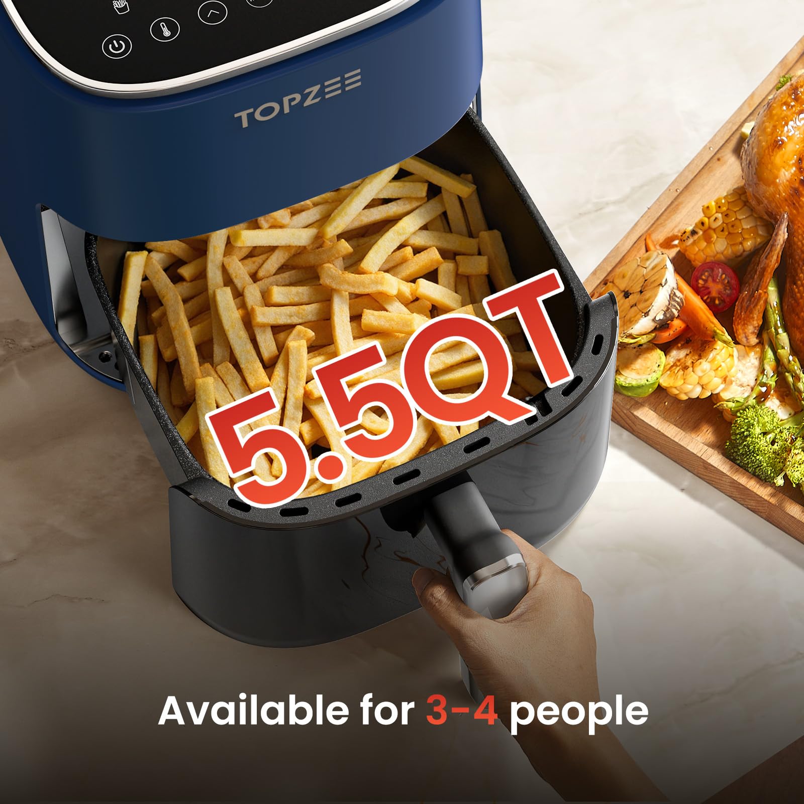 Topzee Air Fryer 12-in-1 functions for versatile meals