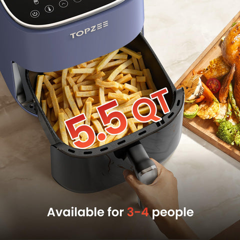 TOPZEE Air Fryer 5.5-qt capacity for small families.