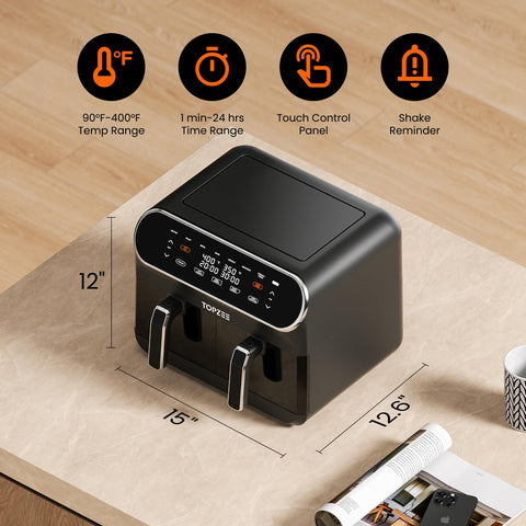 Topzee black kitchen appliance on counter in a modern kitchen.
