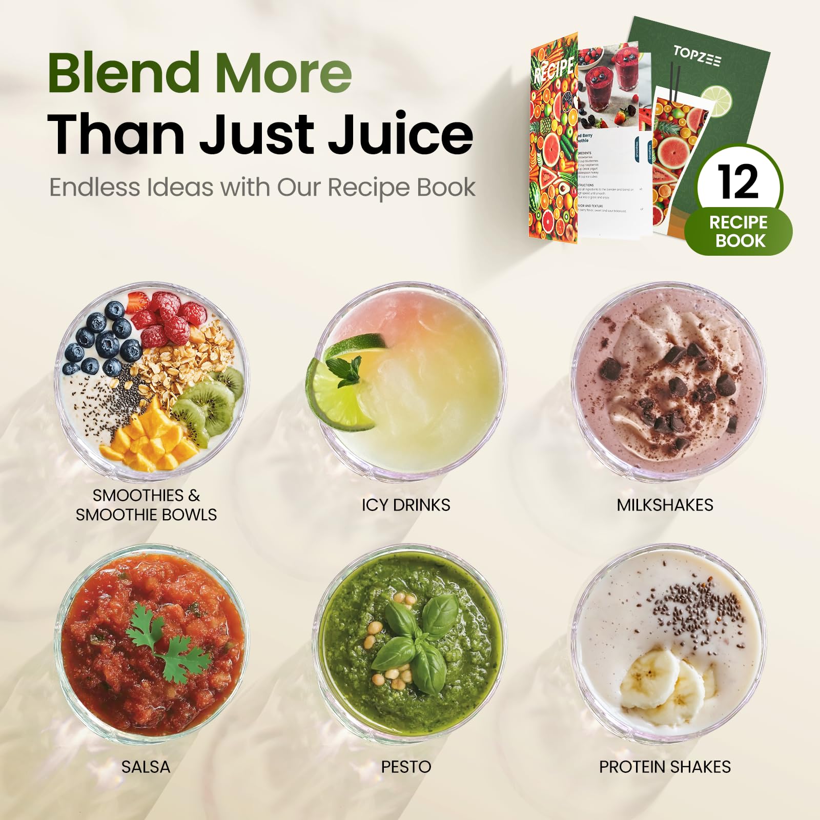 TOPZEE ice-crushing performance for frozen drinks and smoothies.