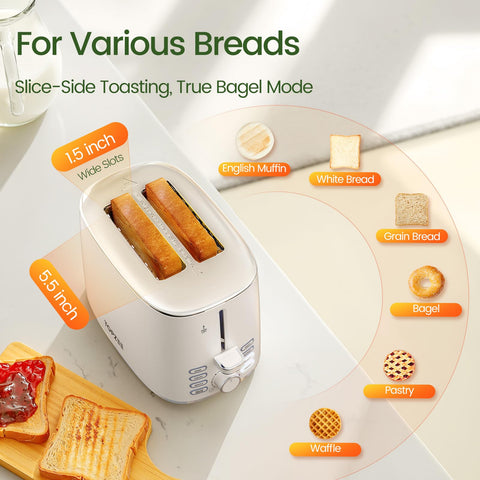 Topzee toaster handling English muffins safely with high lift lever