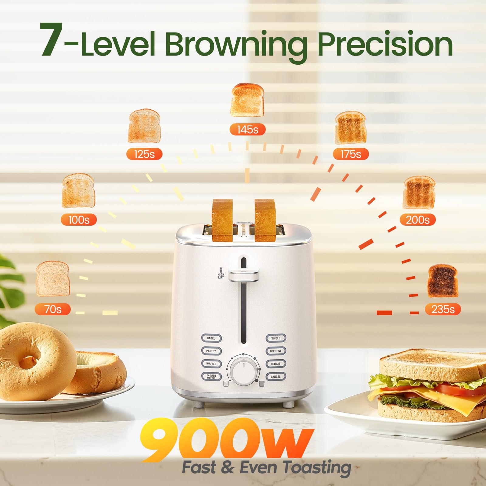 Topzee toaster toasting thick bread slices evenly