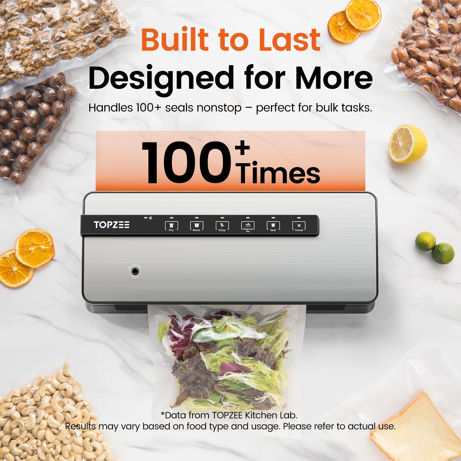 Topzee vacuum sealer detachable power cord simplifies storage
