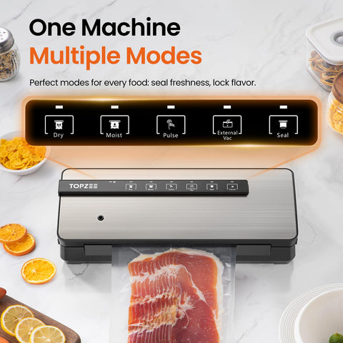 Topzee vacuum sealer roll storage and built-in cutter convenience