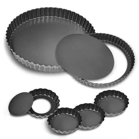 TORASO 11 inch tart pan with removable bottom for clean release.