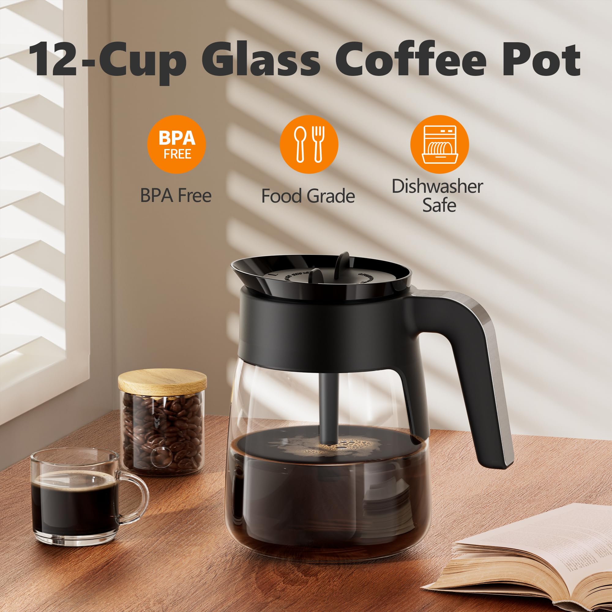 TORETAS wide-mouth detachable lid facilitates easy cleaning and quick filling