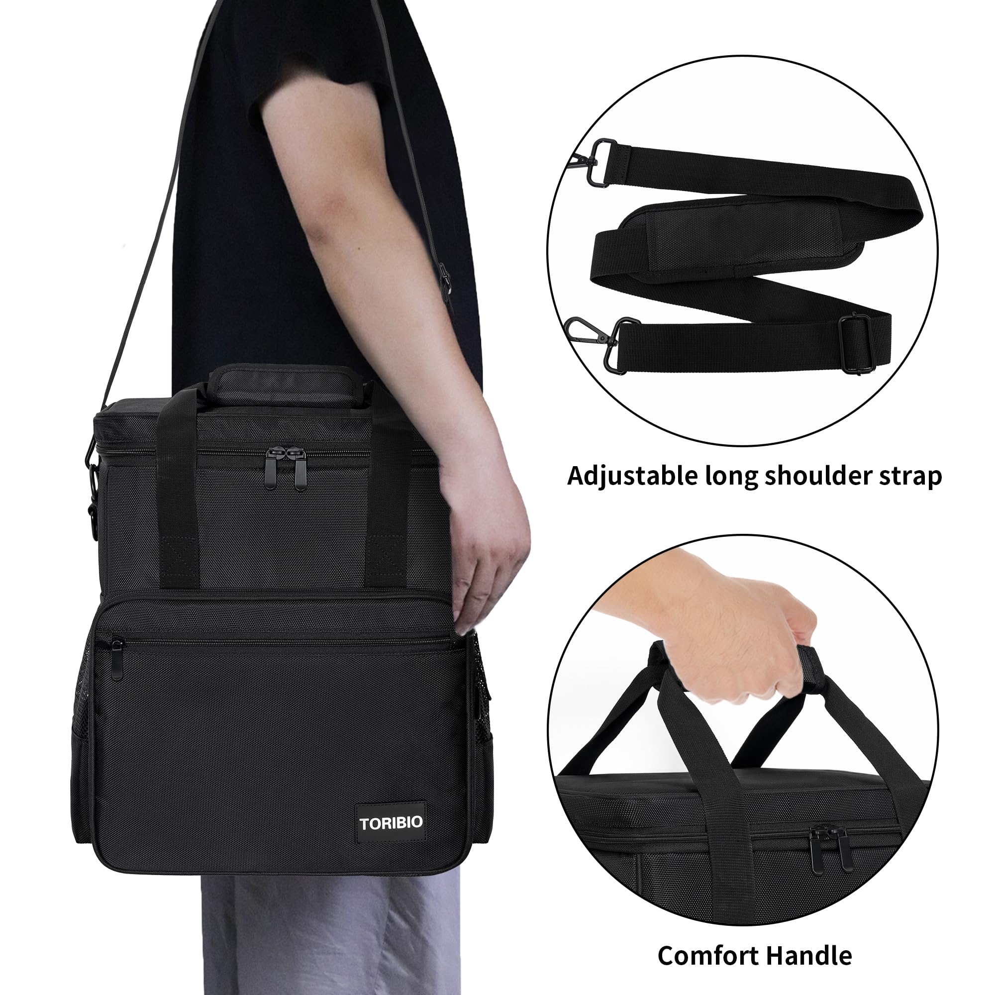 TORIBIO mixer bag detachable shoulder strap enables hands-free transport