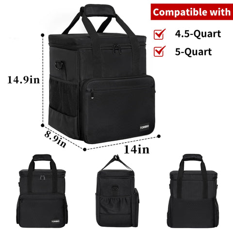 TORIBIO mixer bag side pockets organize attachments and recipe books