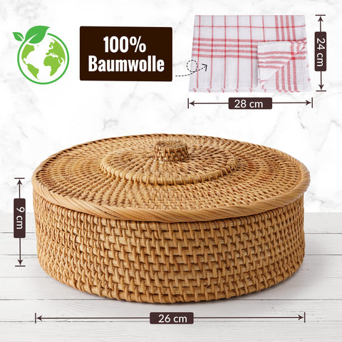 Tortillada cotton towel included to keep tortillas warm and dry.