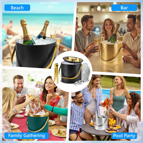 TOSELBAI ice bucket in black 4L ready for gatherings