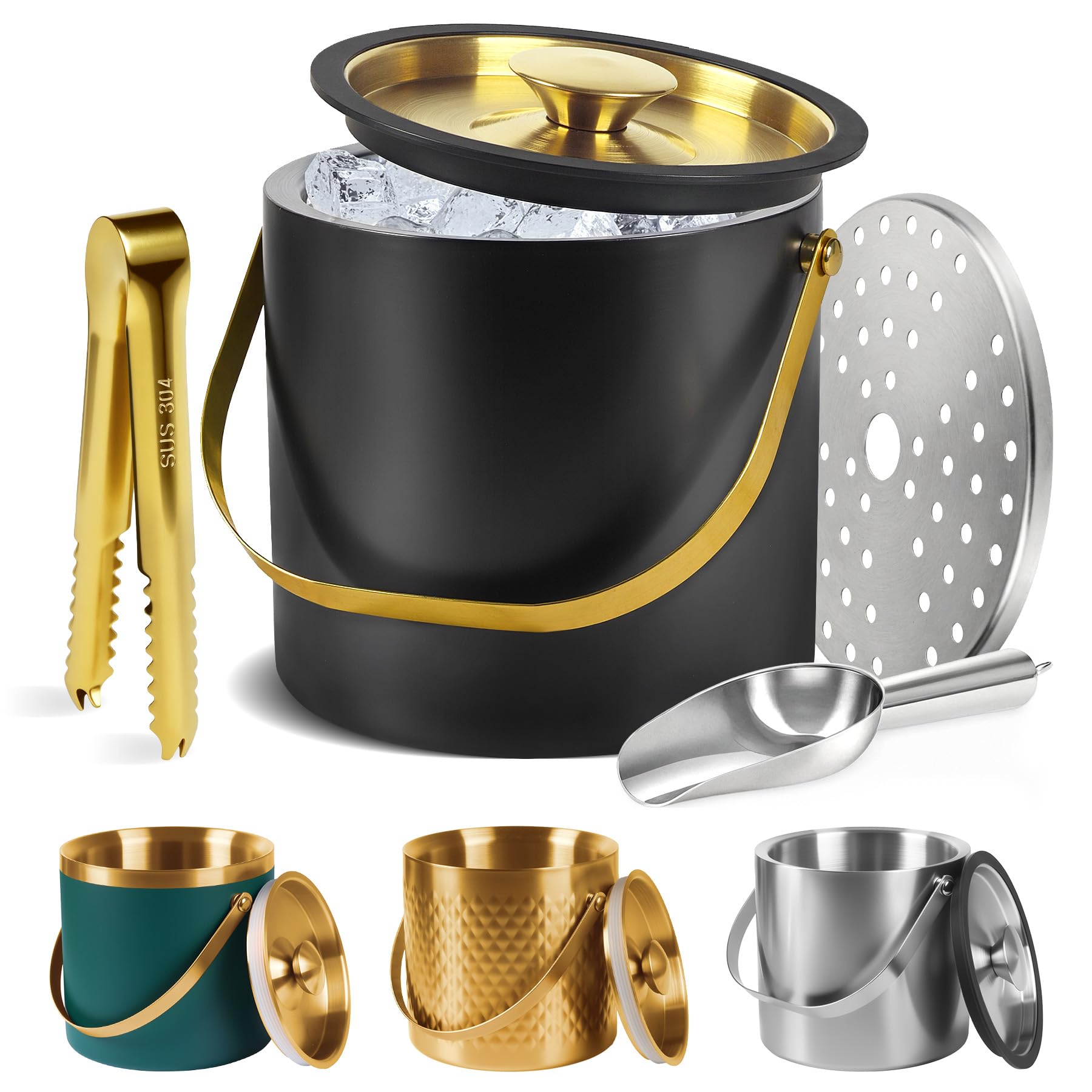 TOSELBAI ice bucket with silicone sealing ring for airtight cold retention