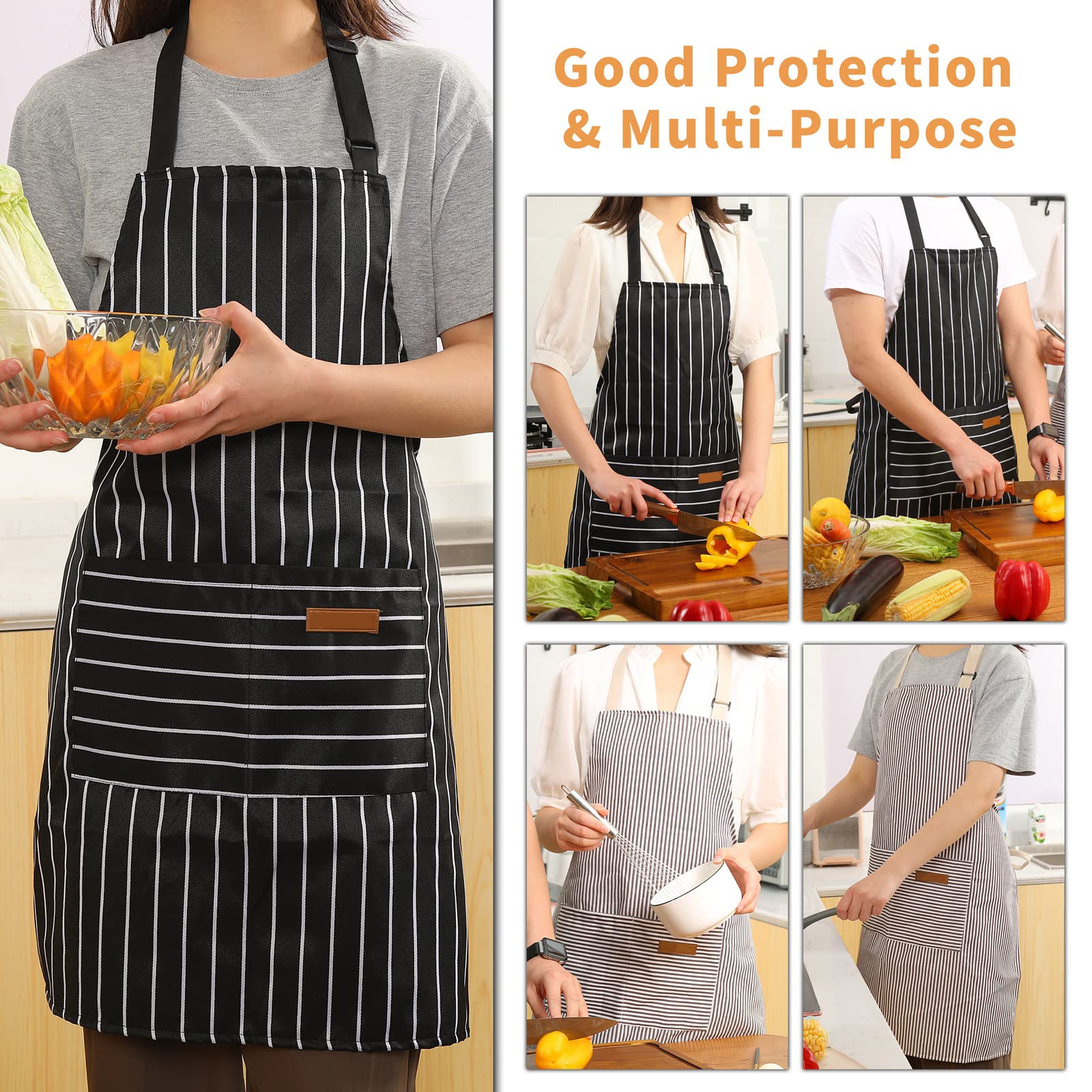 Tosewever apron size adjustment demonstrates flexible fit for all users.