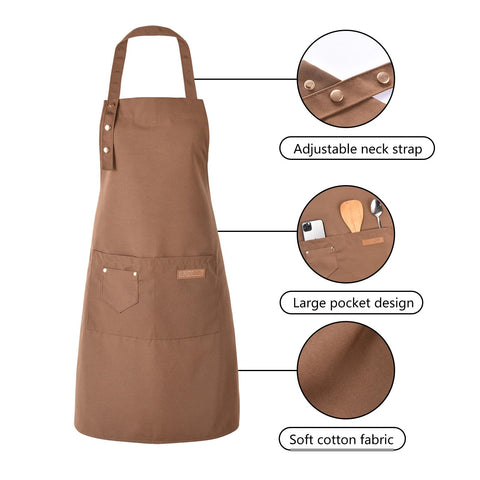 TOSEWEVER art apron for men with buckle straps brown ideal for cooking