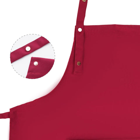 Tosewever art apron red pockets close-up showing large center pockets