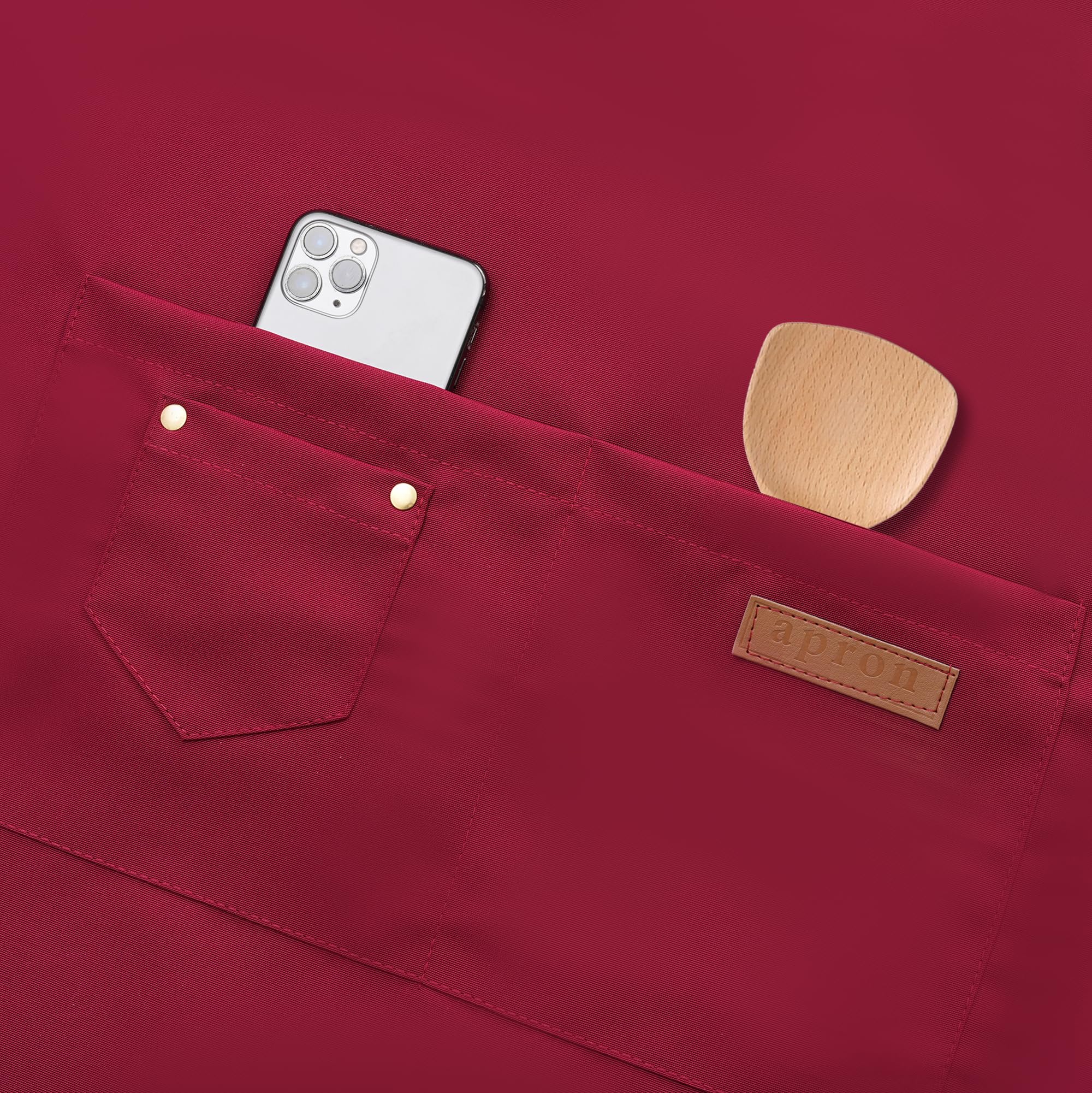 Tosewever art apron red buckle neck strap during cooking