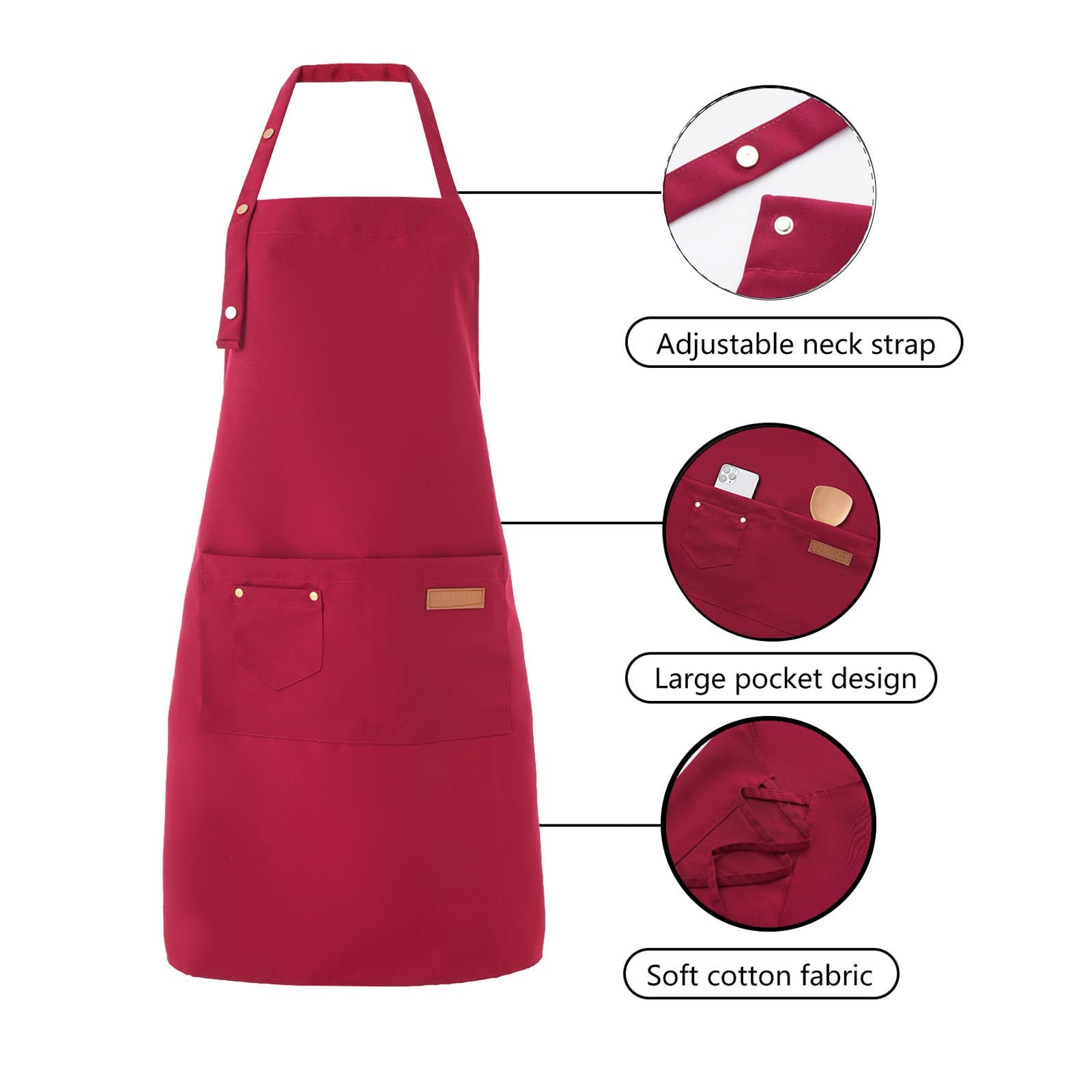 Tosewever art apron red worn for cooking and painting