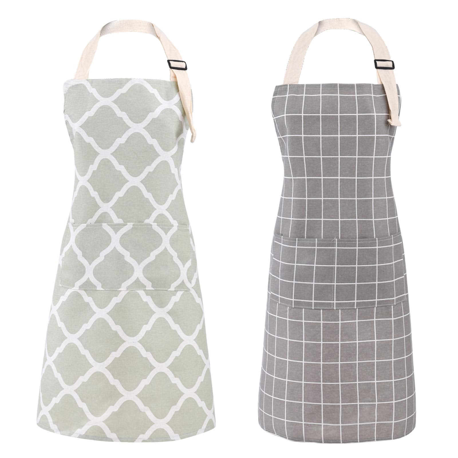 Tosewever bib apron grey-green with adjustable neck for a comfortable fit.