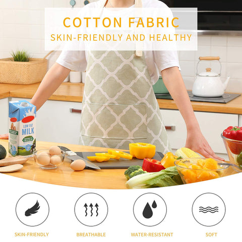 Multi-purpose use of the Tosewever bib apron for cooking and art.