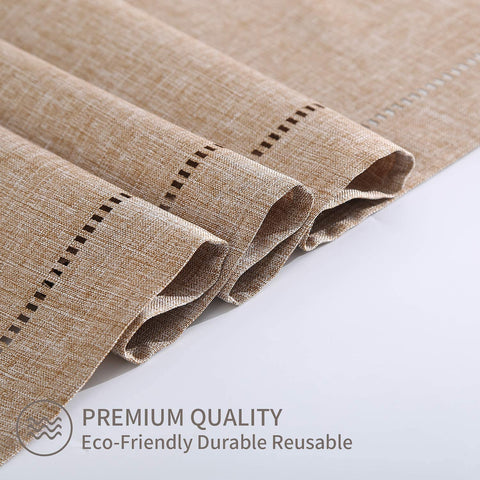 Tosewever easy care linen runner designed for machine wash and reuse.