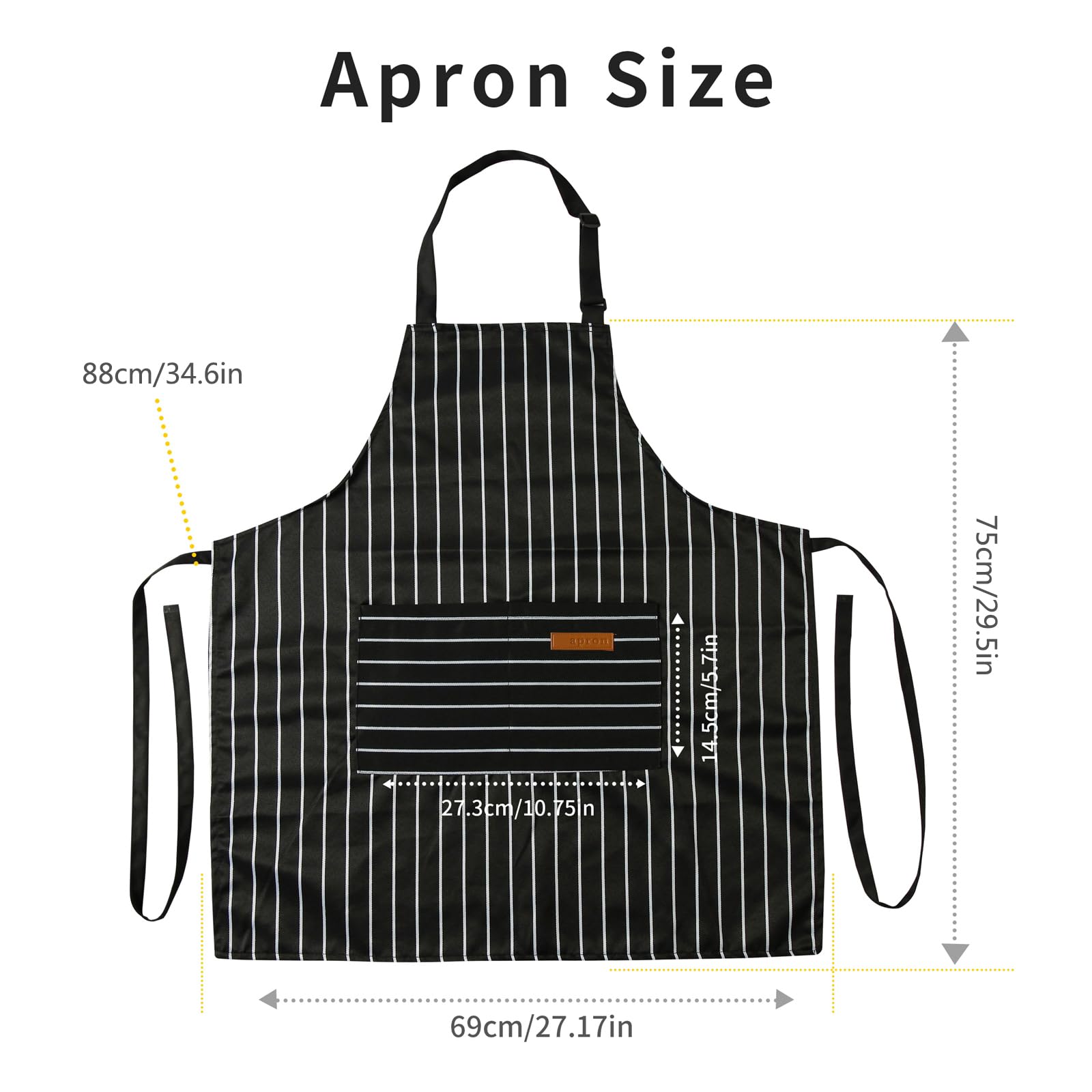 Easy-care machine-washable Tosewever apron with wrinkle resistance