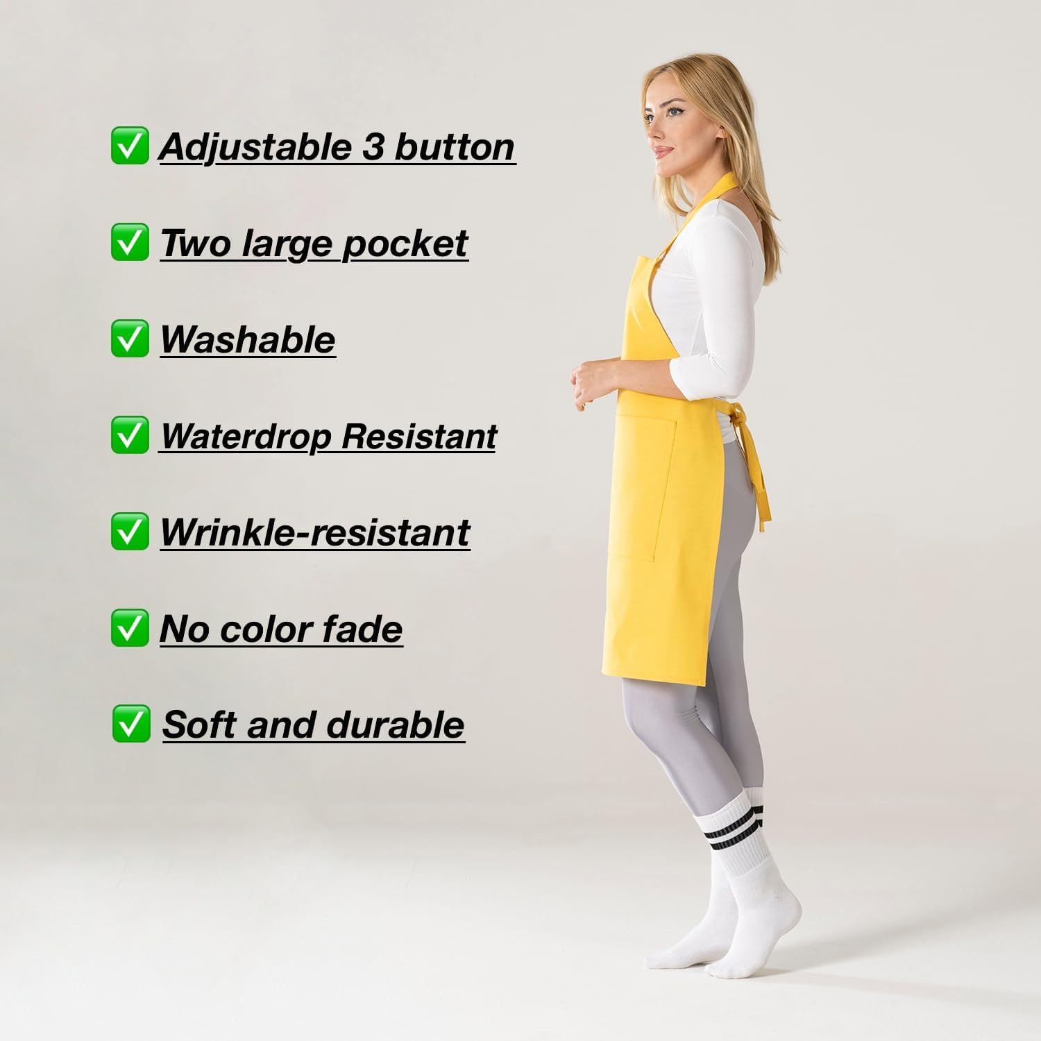 TOSHE apron machine washable for easy care