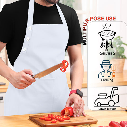TOSHE apron wide coverage shields from splashes in the kitchen.