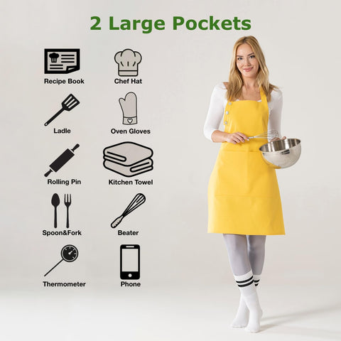 TOSHE kitchen apron adjustable neck strap in action