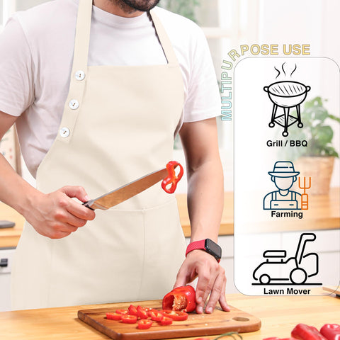 TOSHE kitchen apron with two large pockets keeps tools close