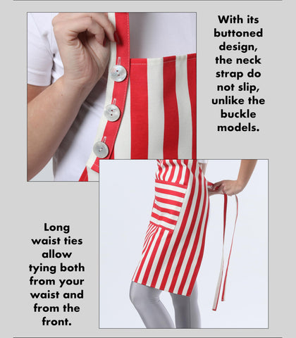 TOSHEX red apron is machine washable for easy cleanup after use.