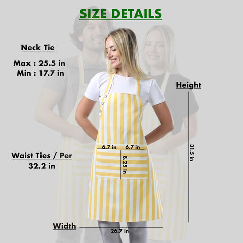 TOSHEX apron suitable for cooking, grilling, and painting tasks in yellow.