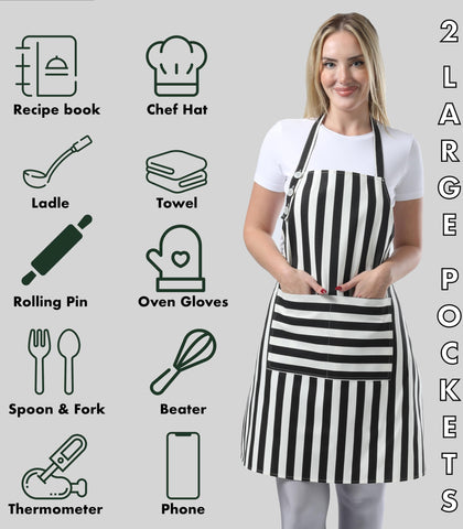TOSHEX black chef apron suitable for both men and women.
