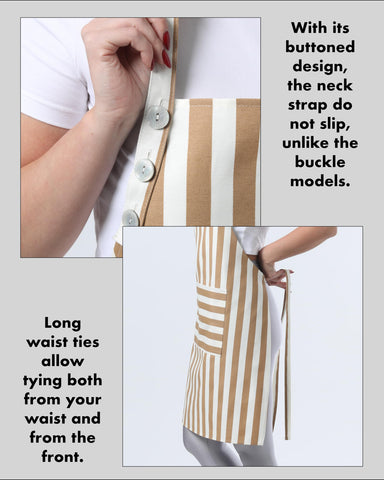 TOSHEX brown kitchen apron offers durable protection and versatile use.