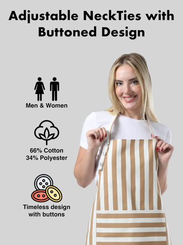 TOSHEX apron with two pockets keeps utensils within easy reach.