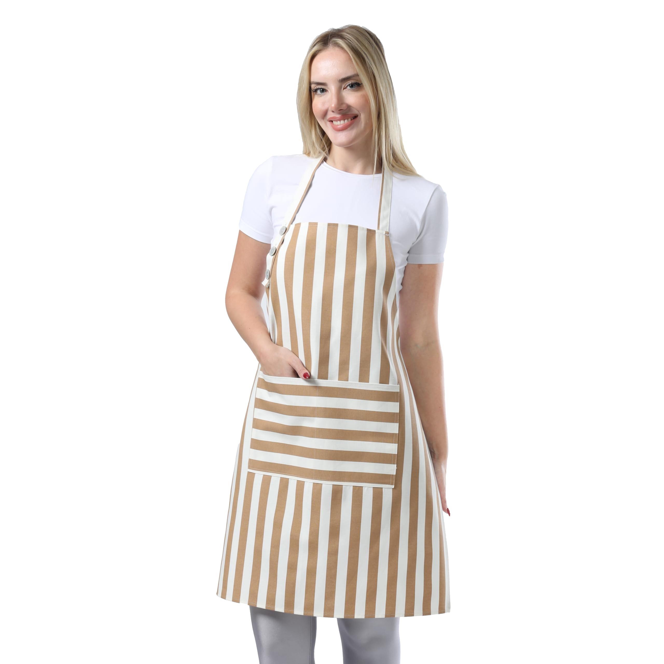 TOSHEX kitchen apron waterdrop resistant protects clothing while cooking.