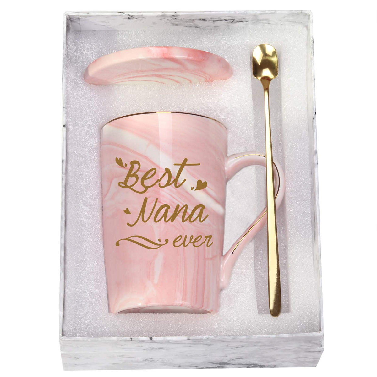 Toshiy Best Nana Ever mug in pink 14oz for daily coffee moments