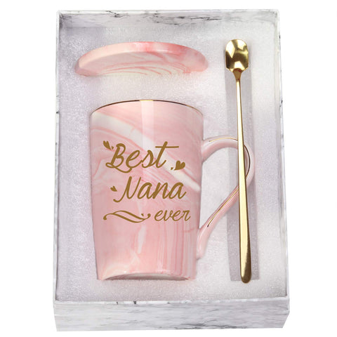 Toshiy Best Nana Ever mug in pink 14oz for daily coffee moments