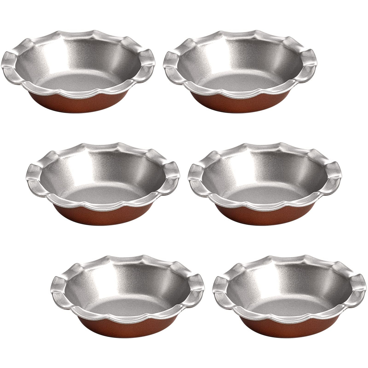 Tosnail 6-pack 5in mini-fluted tart pans for individual desserts with even heat