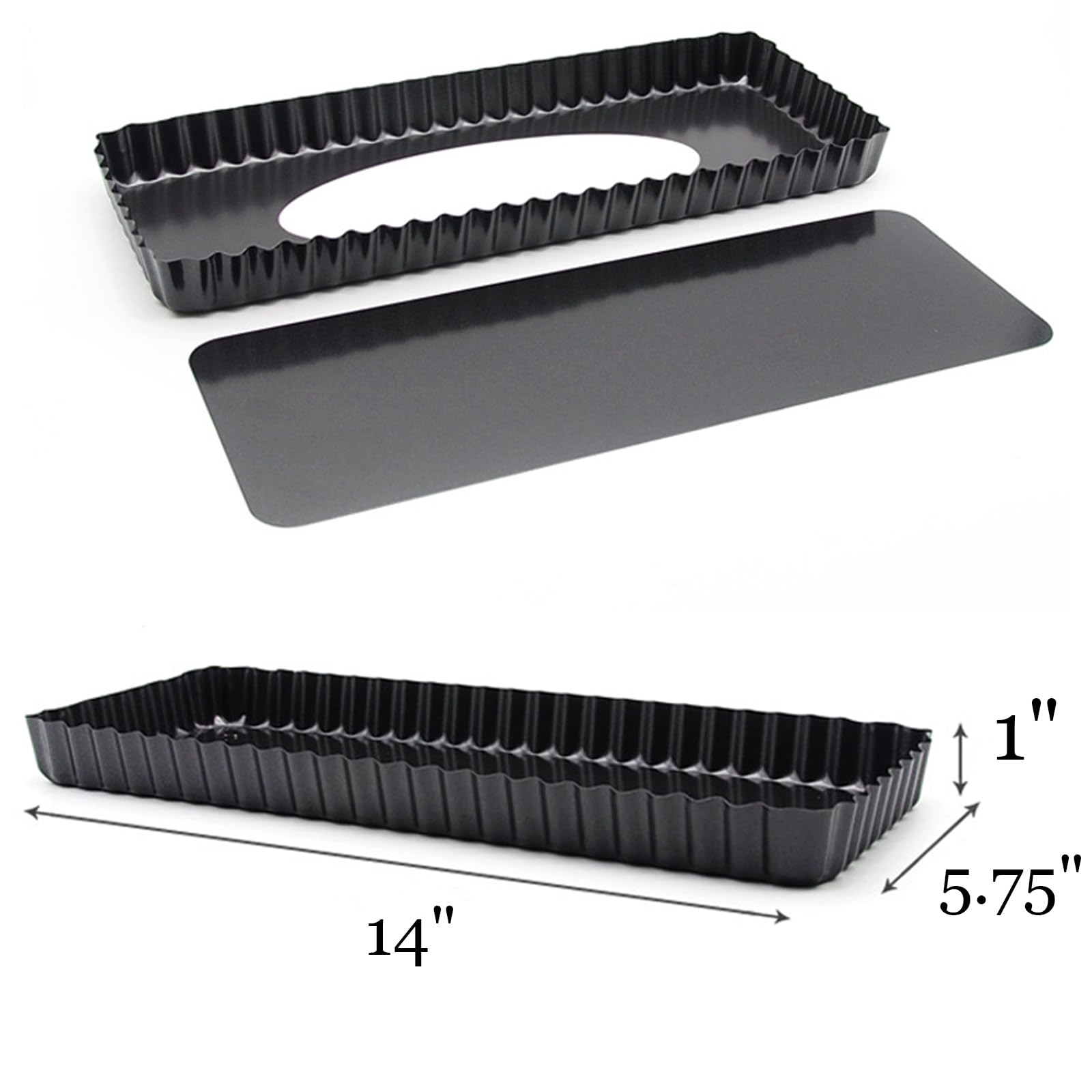 Tosnail quiche pan durable carbon steel with nonstick coating for smooth baking.
