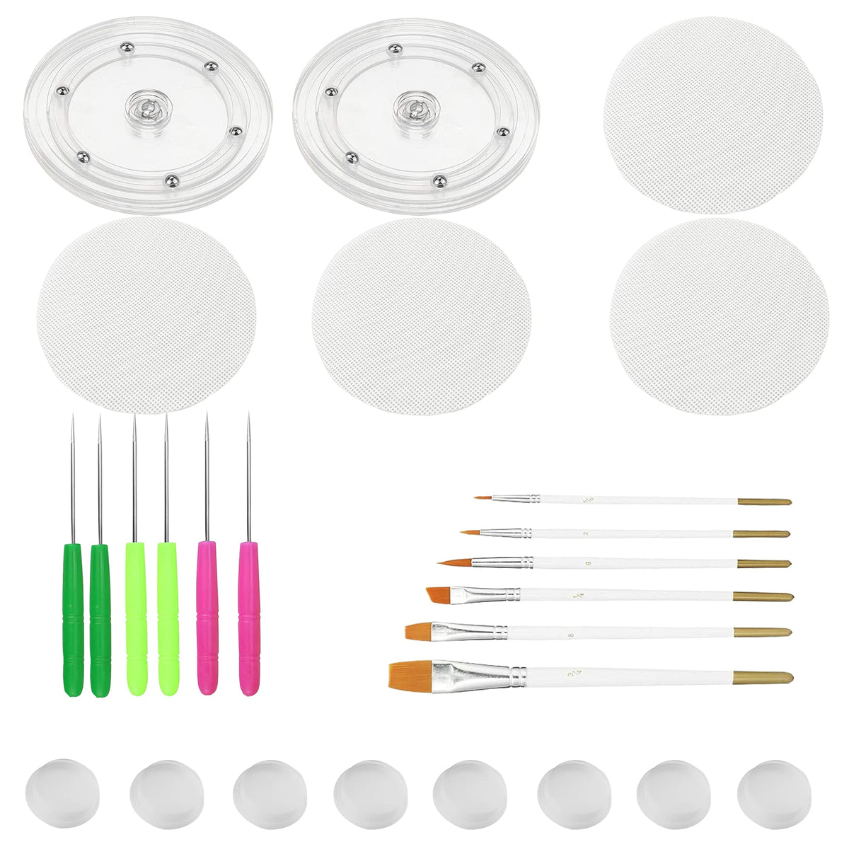 TOSPARTY acrylic cookie turntables with smooth 360-degree rotation for precise icing