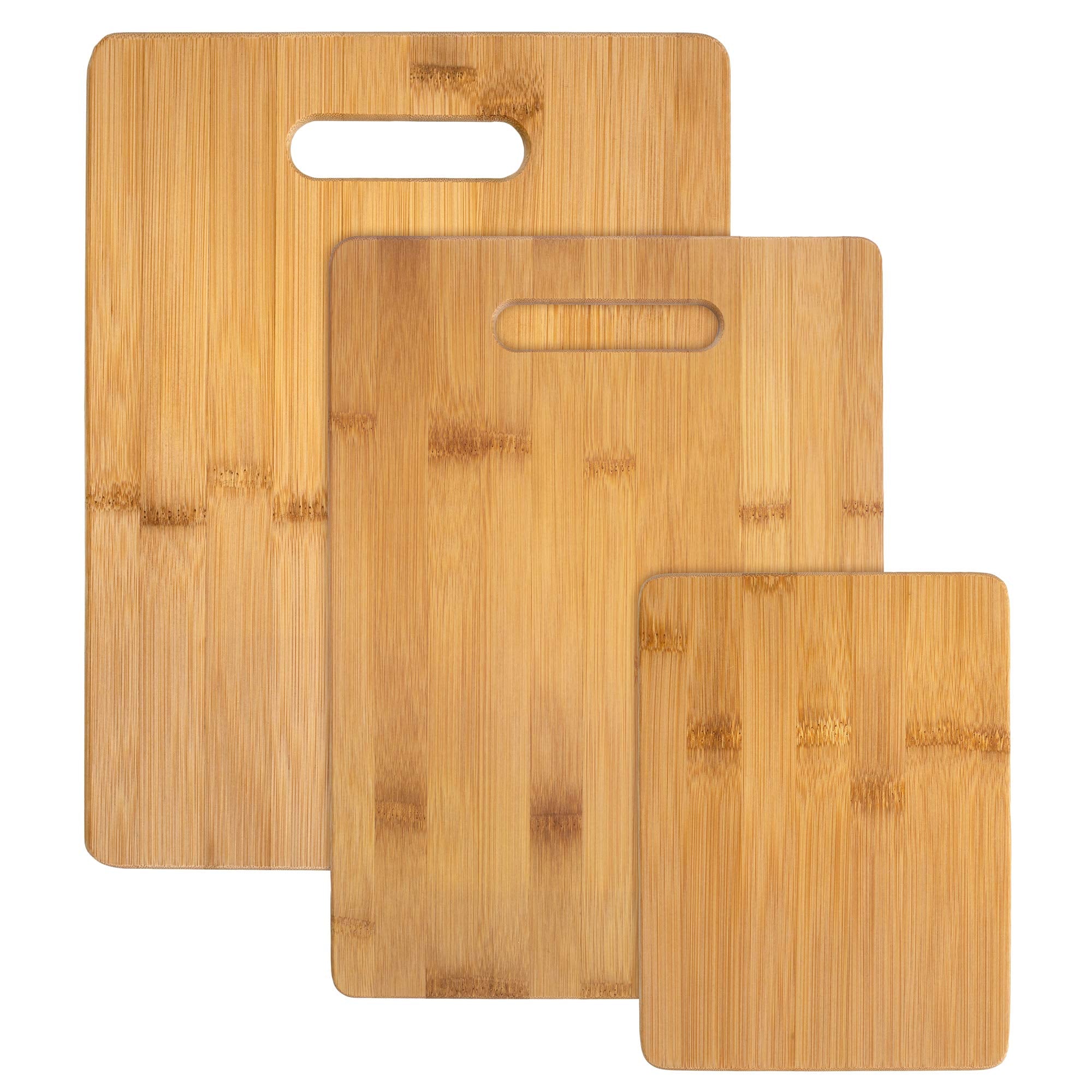 Totally Bamboo 3pc cutting board set large 13-inch for meat and bread prep.