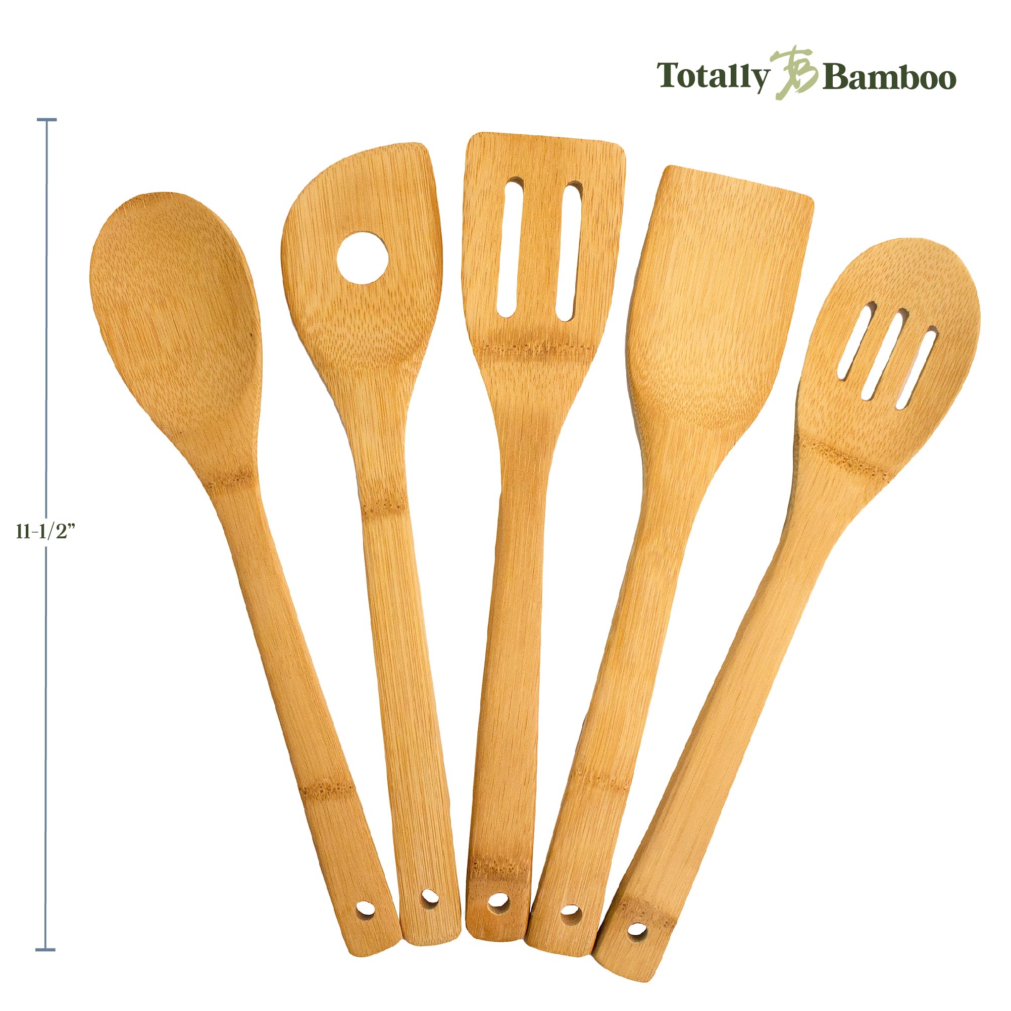 Totally Bamboo 5-Piece Utensil Set spatula for gentle flipping and nonstick prep.