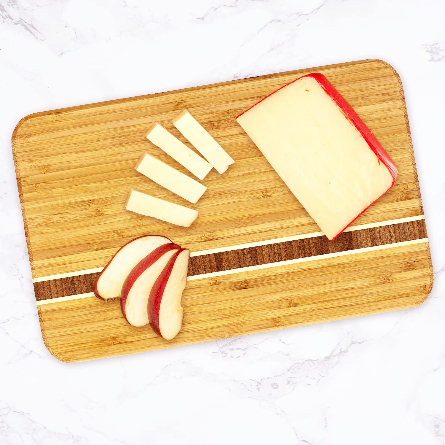 Totally Bamboo Aruba board top view ideal for cheese and fruit