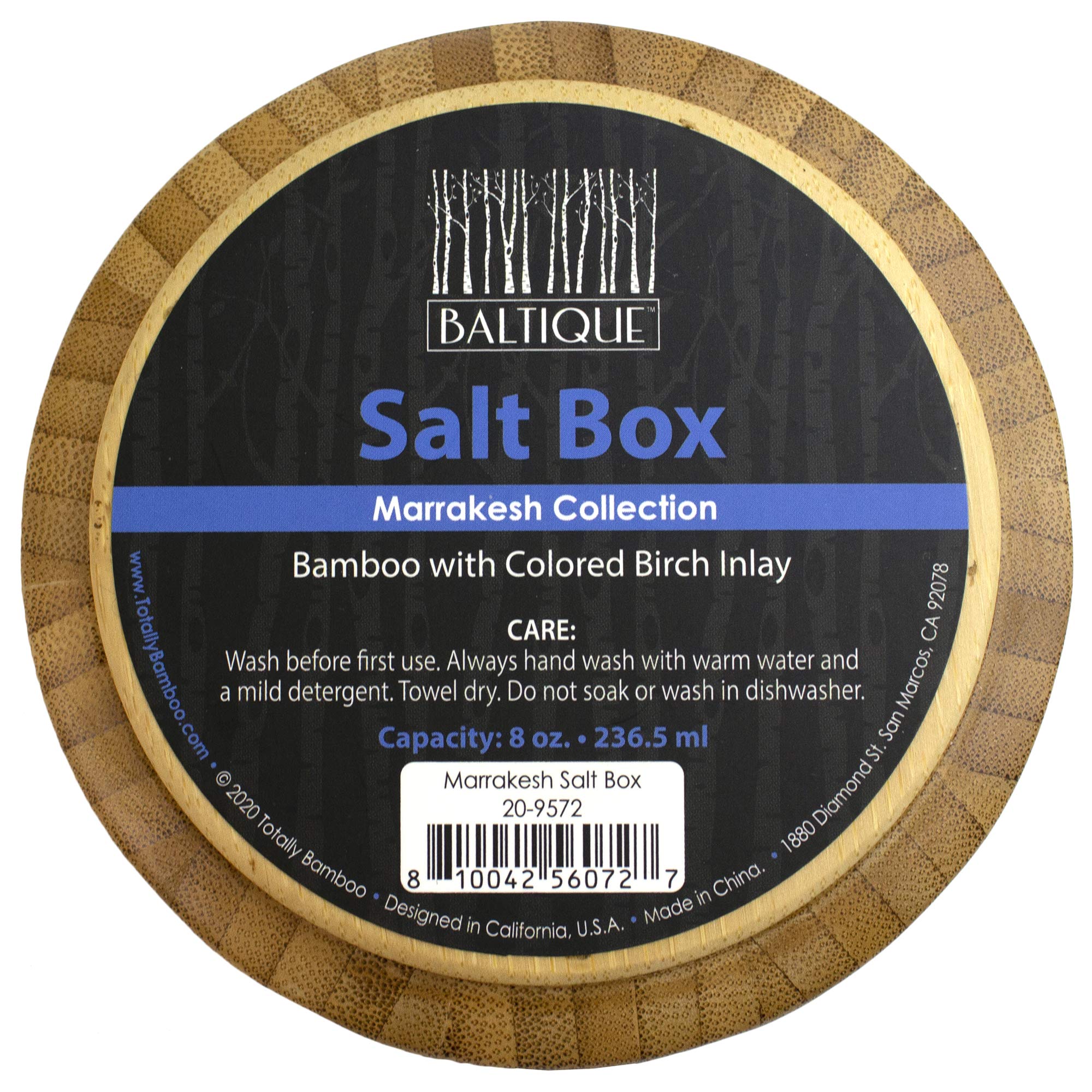 Totally Bamboo Baltique Marrakesh magnetic lid closed on salt cellar