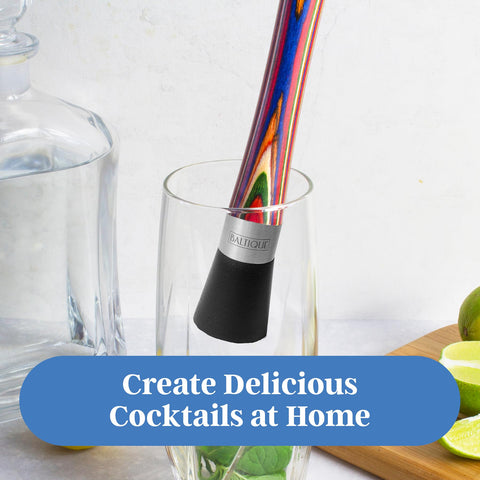 Baltique Marrakesh muddler with non-scratch head protects glassware during muddling.