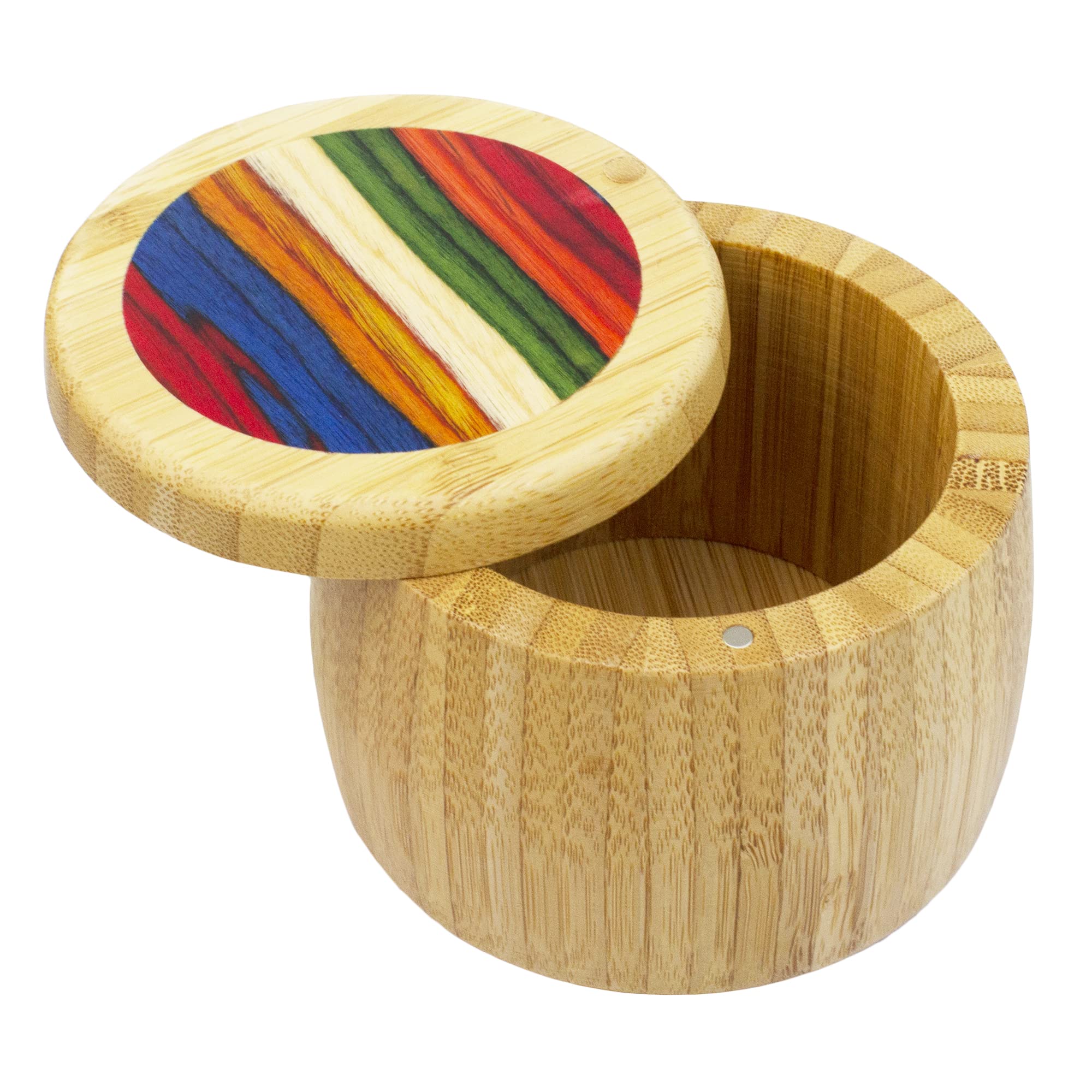 Totally Bamboo Baltique Marrakesh salt cellar with lid closed for table salt access