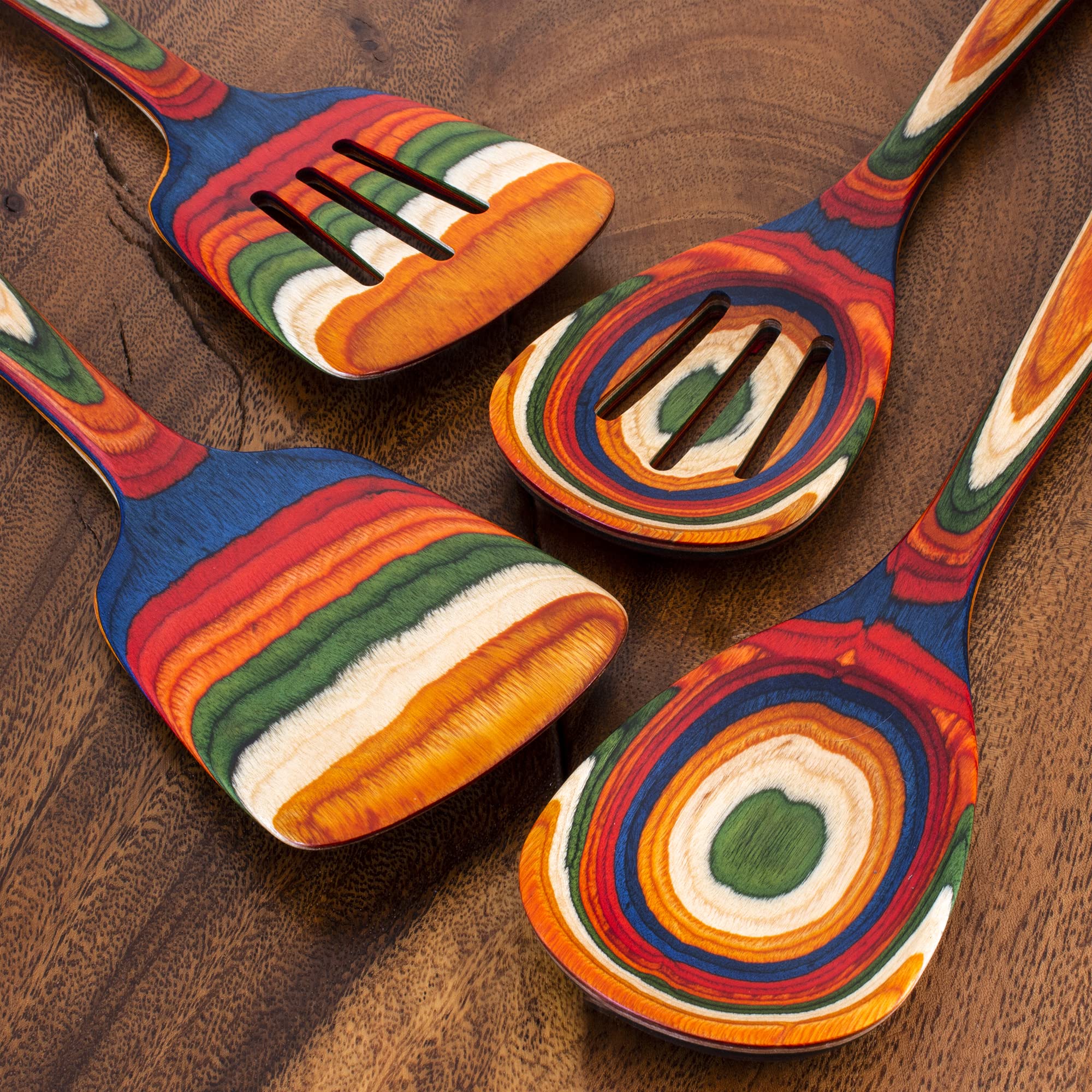 Totally Bamboo Baltique Marrakesh spatula offers long handle for flipping safely.