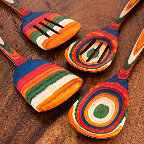 Totally Bamboo Baltique Marrakesh spatula offers long handle for flipping safely.