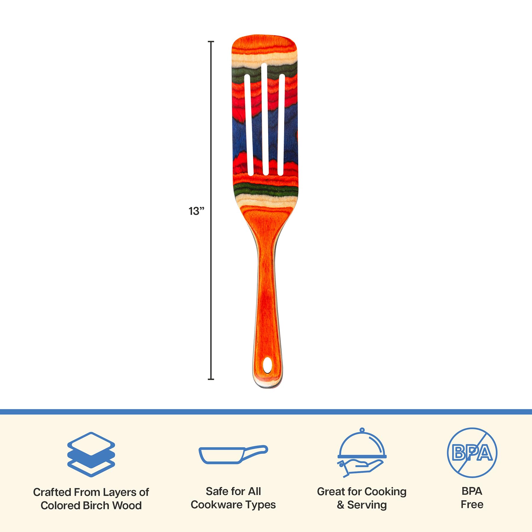 Totally Bamboo Baltique Marrakesh spurtle-hand-wash-friendly design emphasizes easy care.